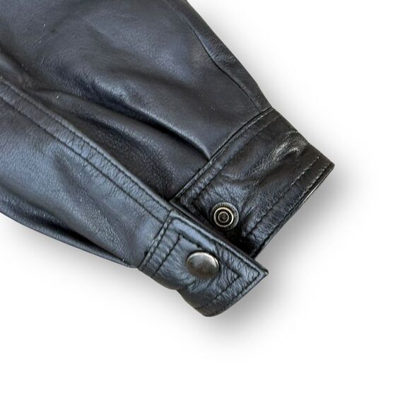 Vintage Jacqueline Ferrar Black Leather Moto Jacket Men’s Medium Genuine Leather - Picture 4 of 10